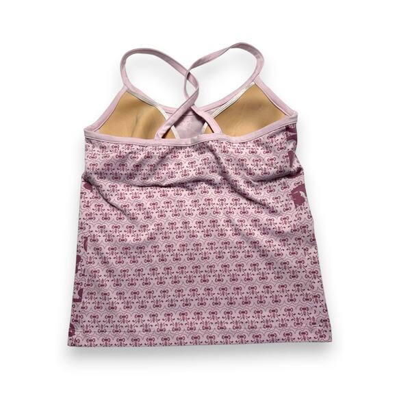 Athleta Pink Floral Crisscross Tank Top W/ Built in Bra Size 34B - Picture 5 of 7